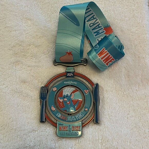 Run Disney 2024 Wine & Dine Half Marathon Remy Medal - Picture 2 of 5